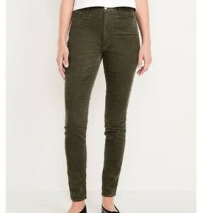 NWT Old Navy olive green corduroy high rise Rockstar super skinny jeans 18 tall
